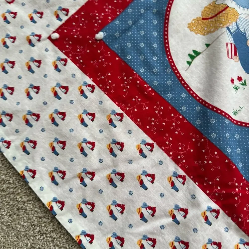 Vintage Sunbonnet Sue & Overall Sam Patchwork Quilt Baby Blanket Lightweight